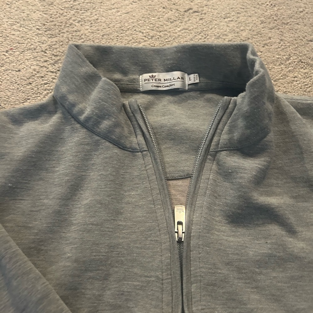 Gray Peter Millar Quarter Zip